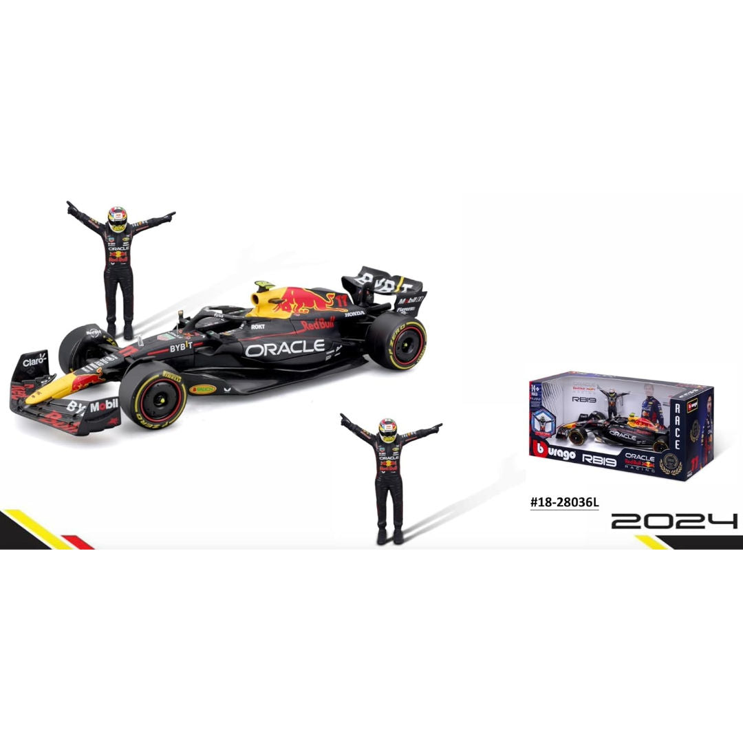 Bburago Race F1 2023 Oracle Red Bull RB19 #11 Sergio Perez Die-cast Car with Pilot Figure (1:24), 14+ years