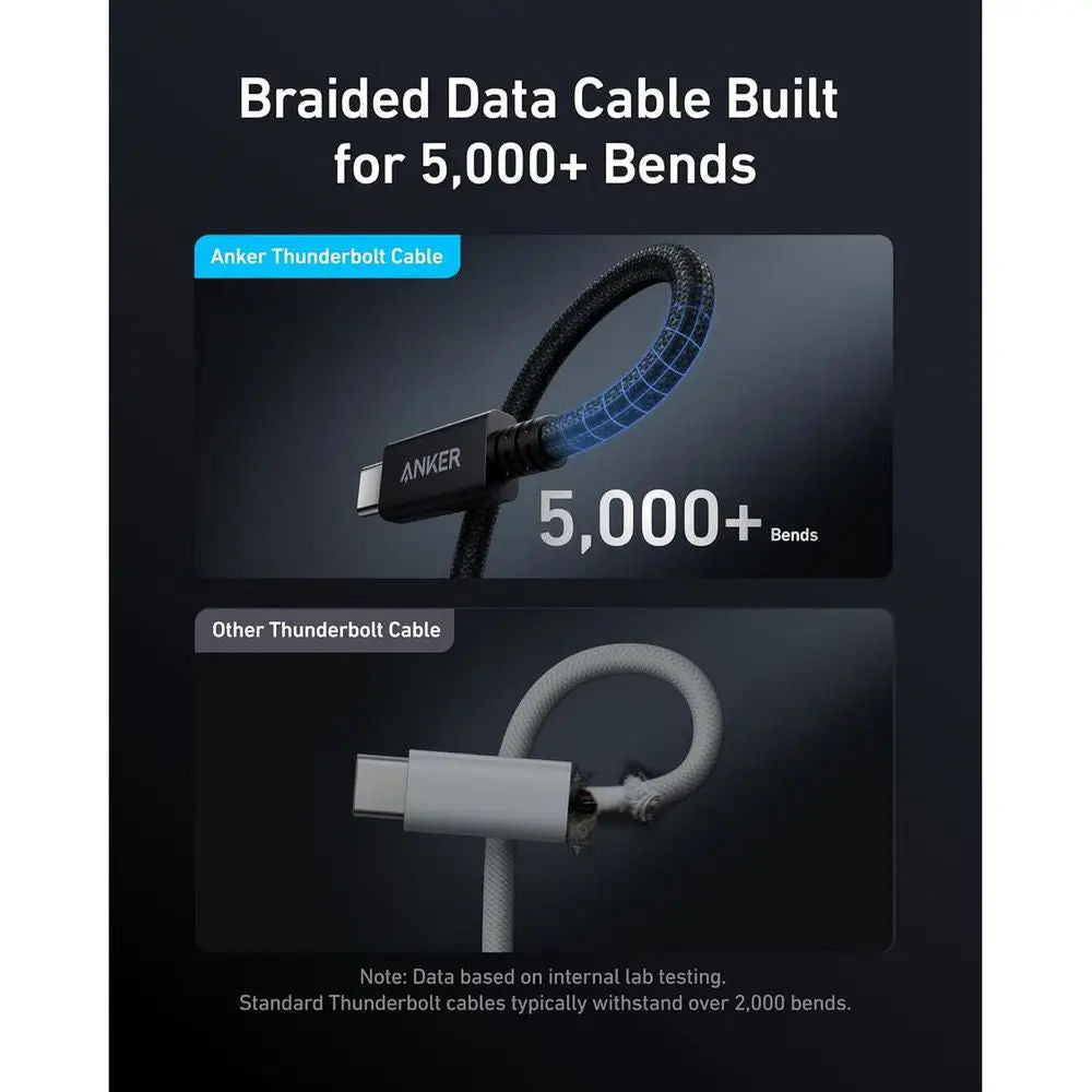 Anker Thunderbolt 4 USB-C Cable 240W 40Gbps 3.3ft, Black, A84N0011