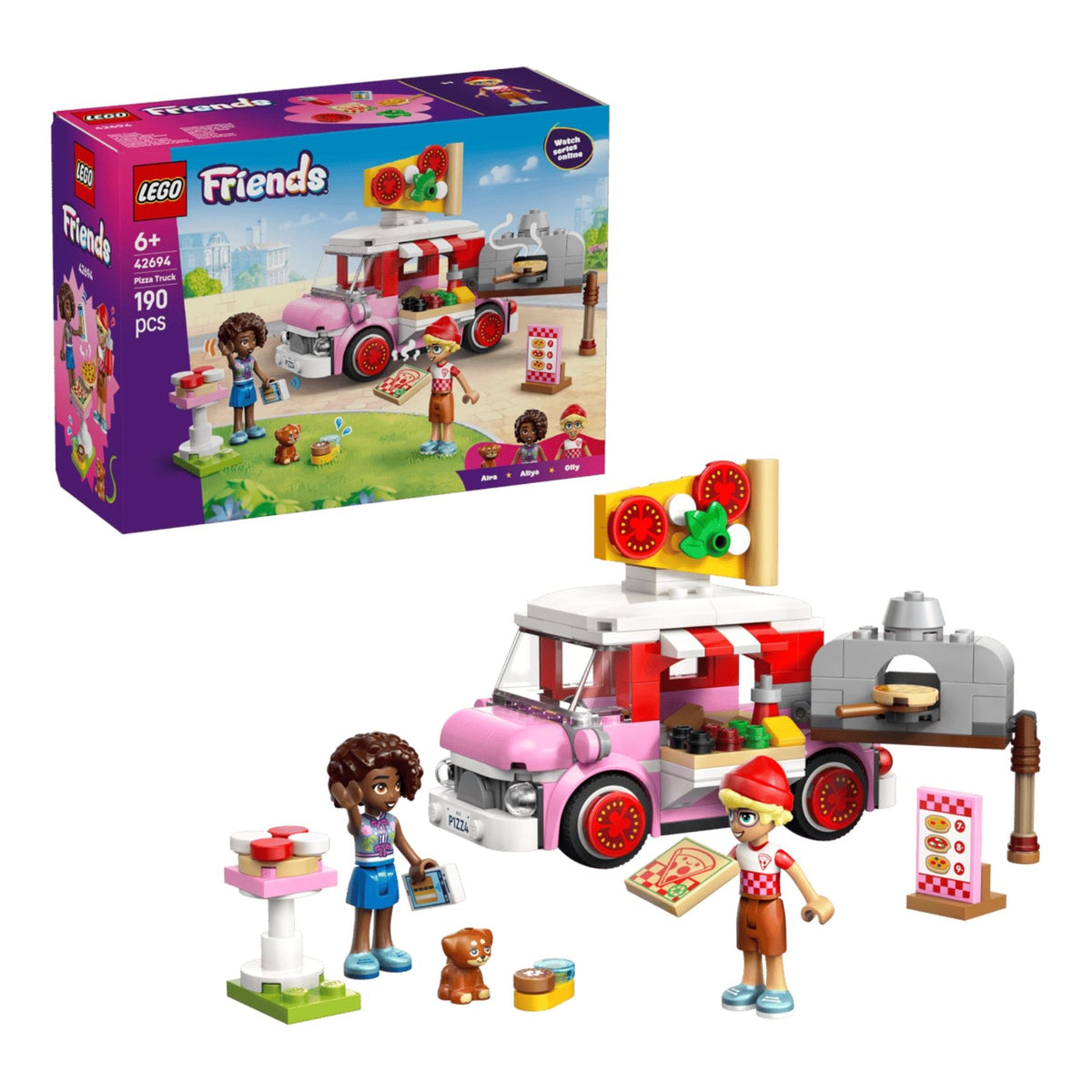 LEGO Friends 42694 Pizza Truck Building Toy Set, 190 Pieces for Girls and Boys Ages 6 Years and Above