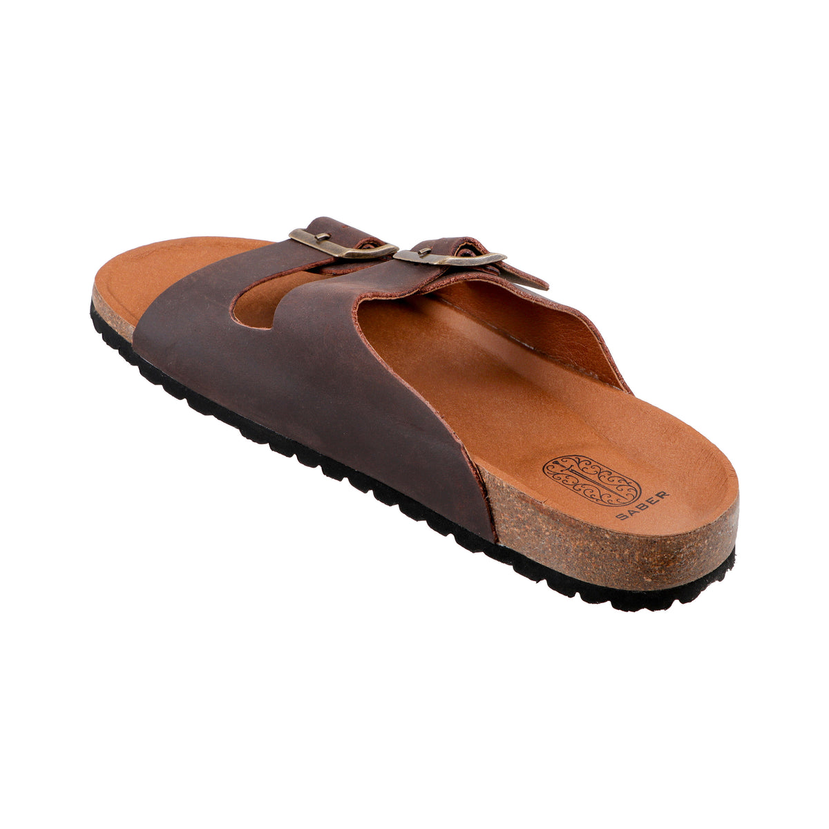 SABER BIRK -2 Men's Genuine Leather Sandals with Cork-Latex Footbed & EVA Sole