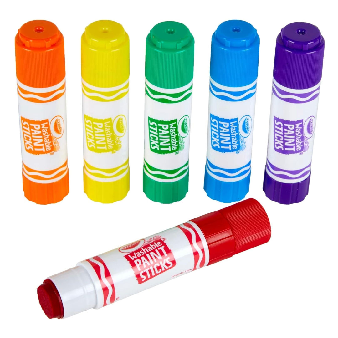 Crayola Washable Paint Sticks, Assorted Colors, 6 Sticks