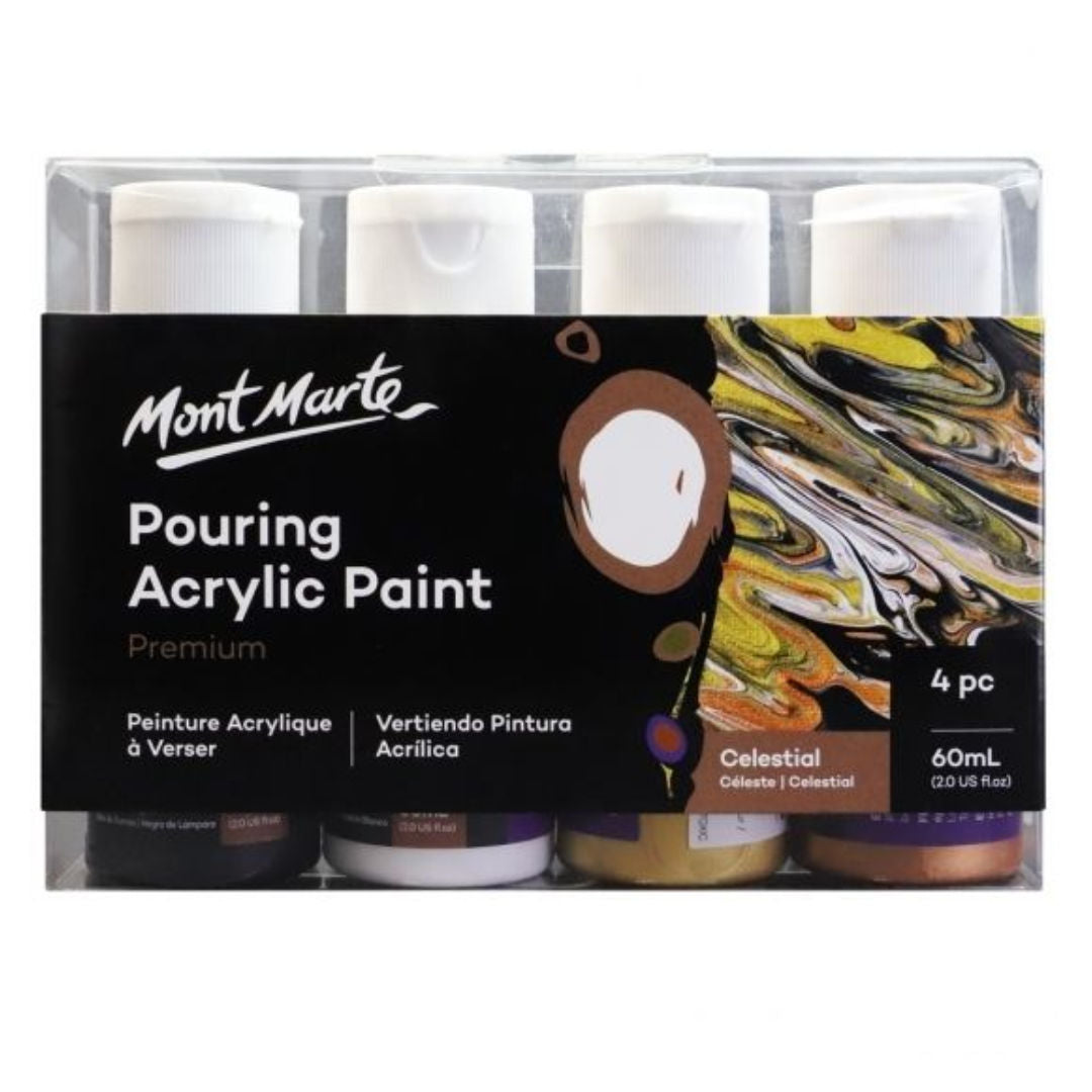 Mont Marte Pouring Acrylic Paint Premium Set, 4x60ml