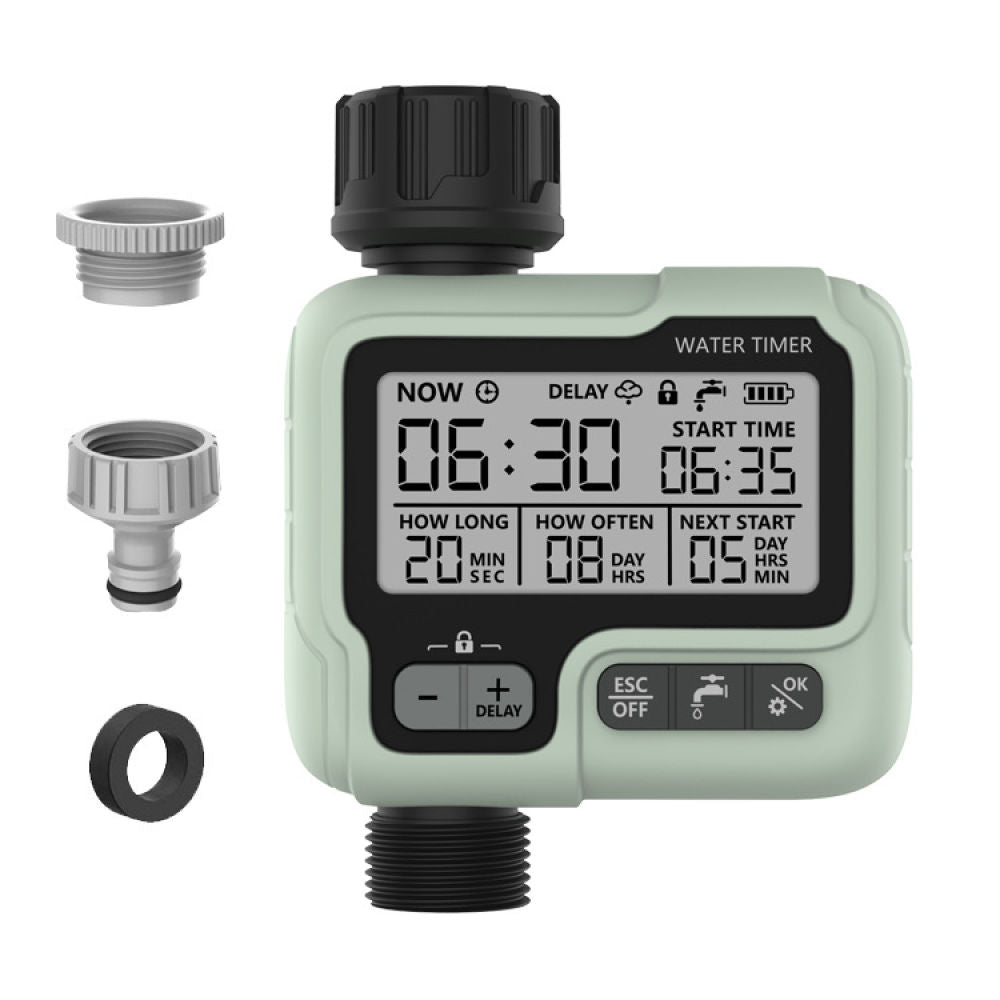 Digital Watering Timer, Battery-operated Programmable Garden Irrigation Timer with 3/4" Inlets Outlets for Garden Hose and Lawns