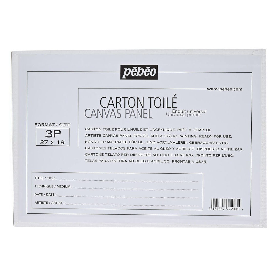 Pebeo Canvas Panel Board, 27×19cm, Pack of 3, 777203