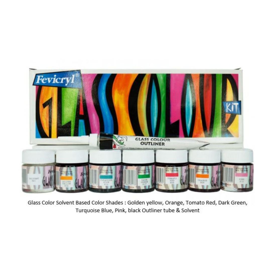 Fevicryl Solvent Based Glass Colour Kit, 85ml