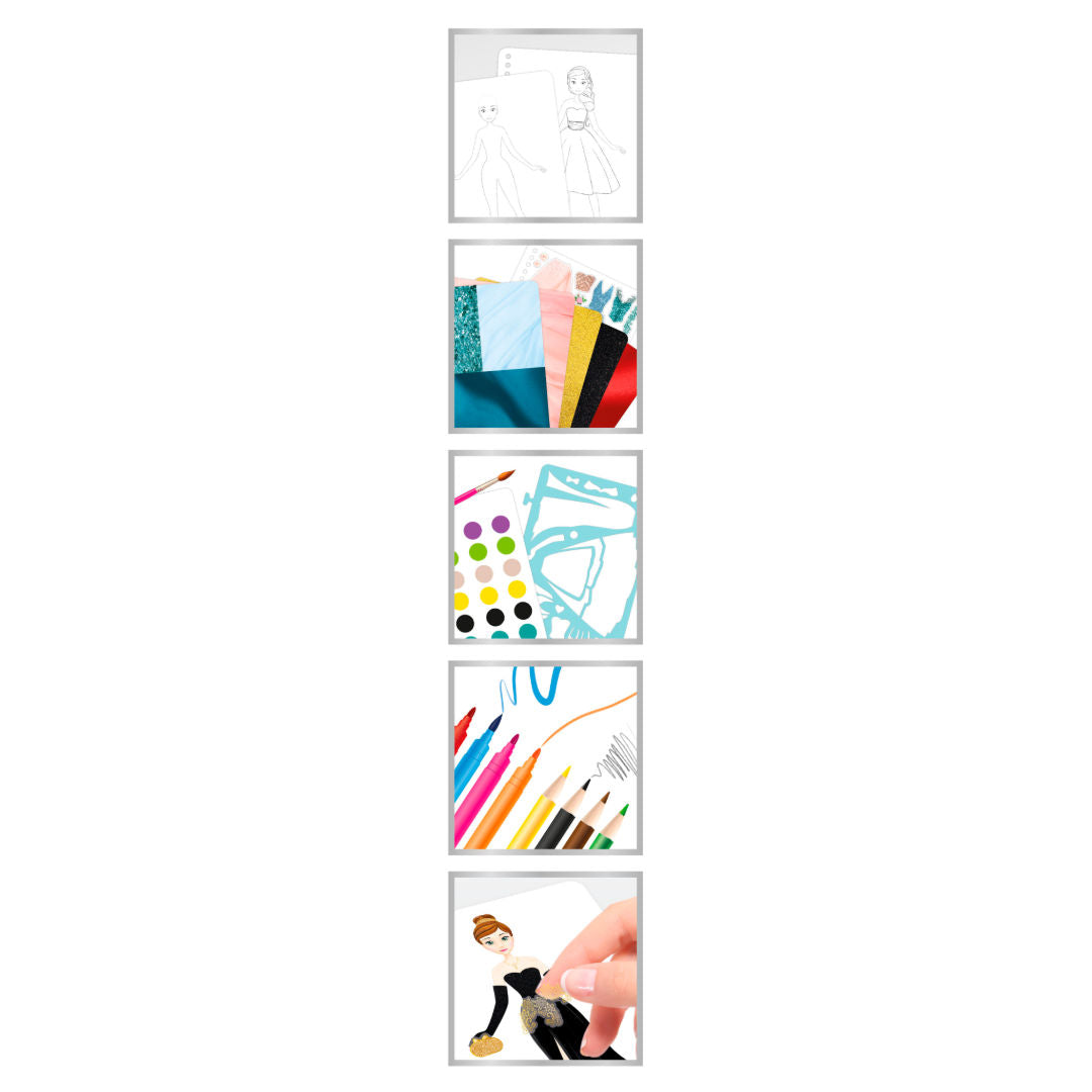 Buki France Be Teens Evening Dresses Sketchbook with Art Tools, (28 Pages)