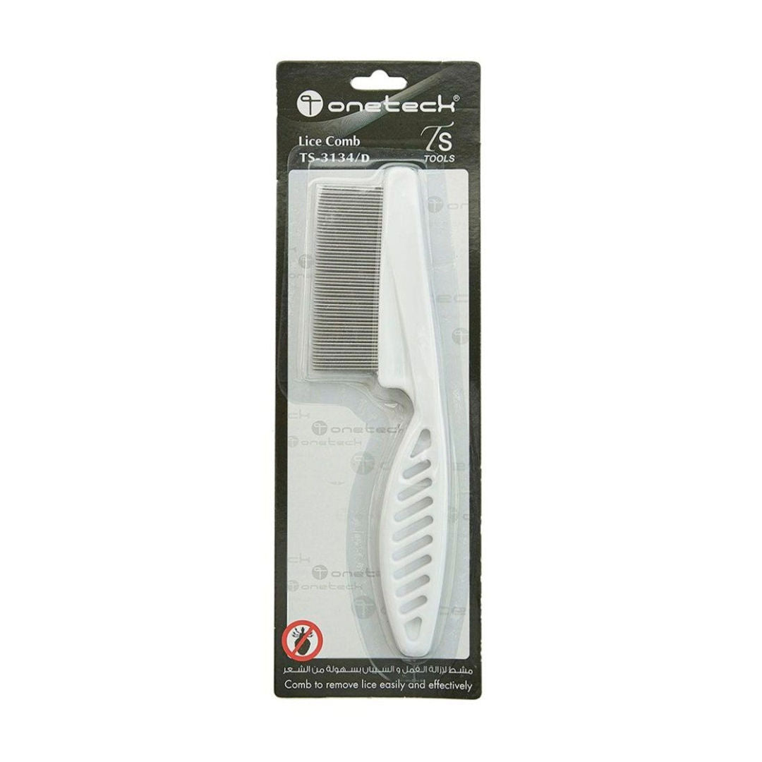 Onetech Lice Comb With Handle, White