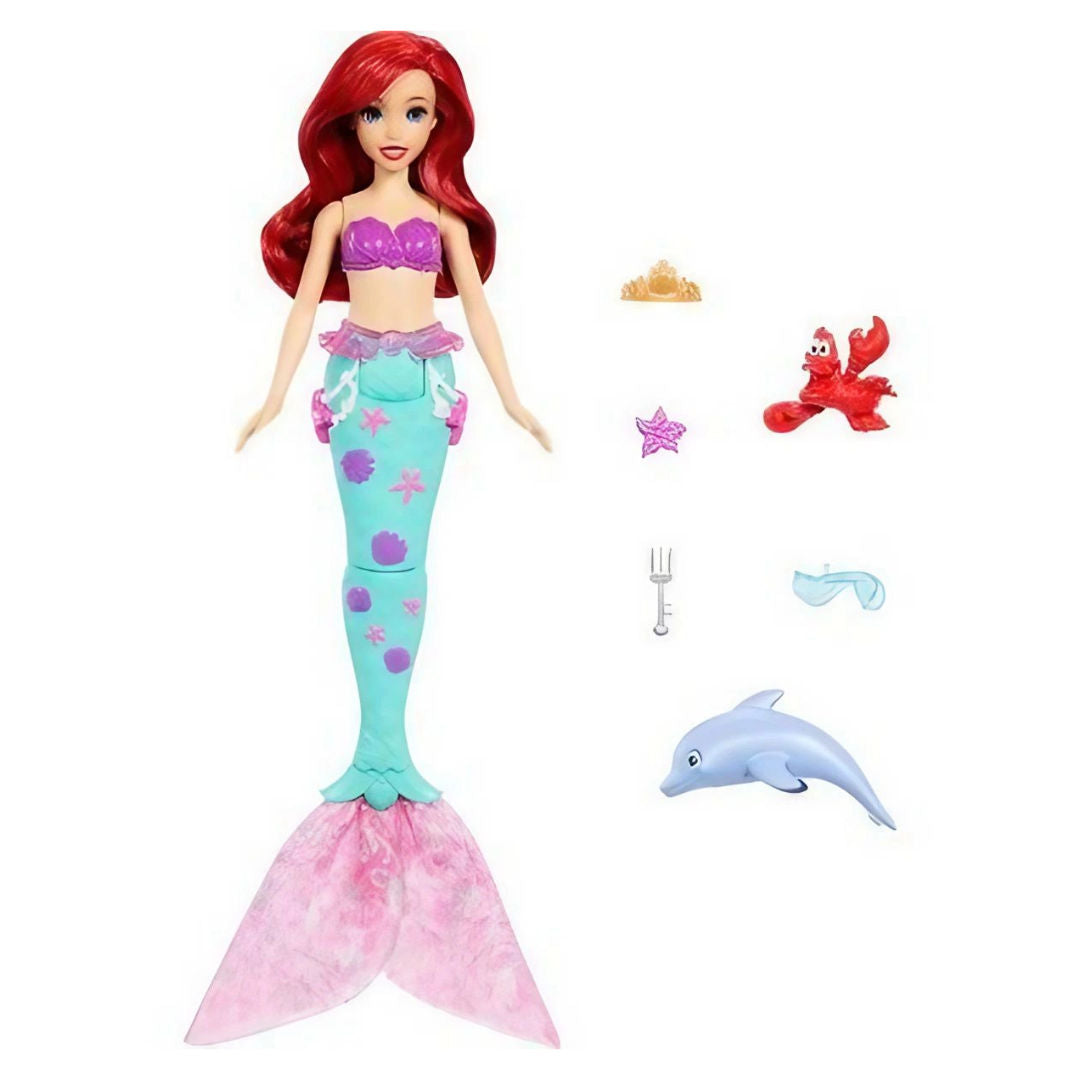 Disney Princess The Little Mermaid Ocean Friends Ariel Swimming Mermaid Doll With Squirt Toy, For Age 3+ Years