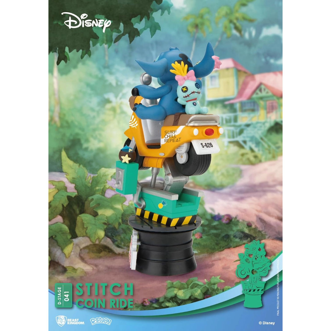 Beast Kingdom D-Stage Disney Lilo & Stitch Stitch Coin Ride D-Stage 041 Diorama Toy 16cm, 15+ years