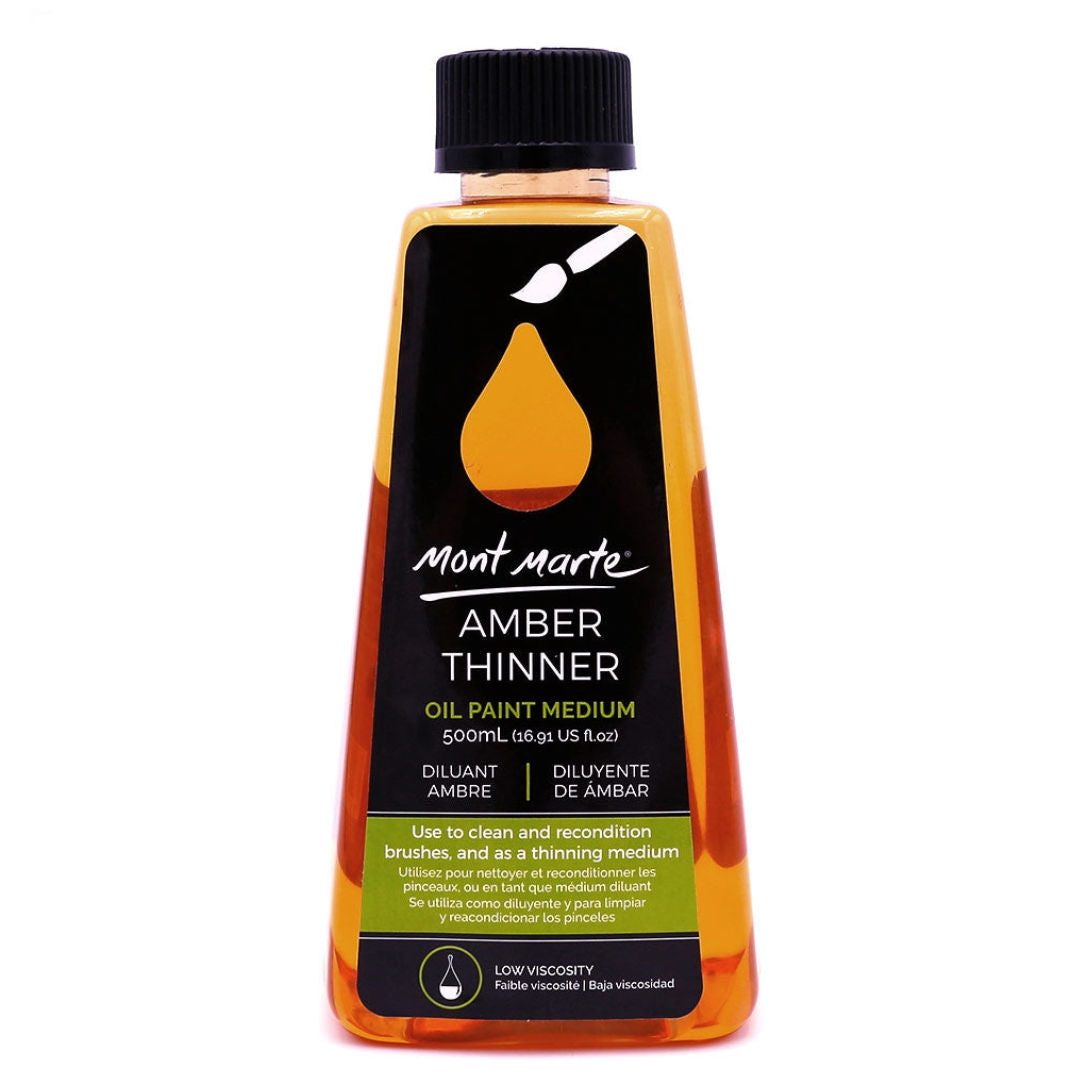Mont Marte Amber Thinner Oil Paint Medium, 500ml, MOMD5004