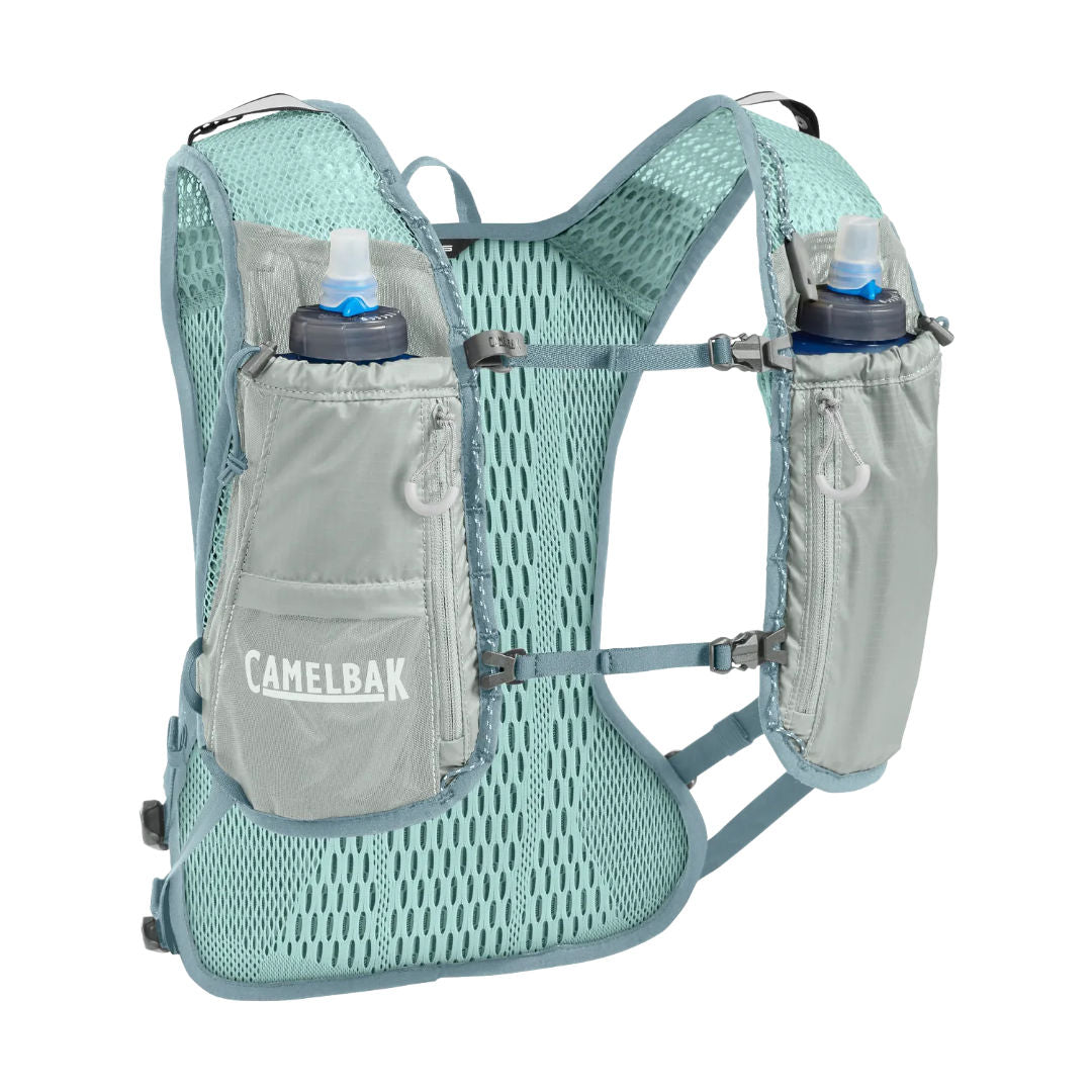 Camelbak Zephyr™ Pro Hydration Vest with Quick Stow™ Bottle, Pigeon/Blue Surf, 34oz