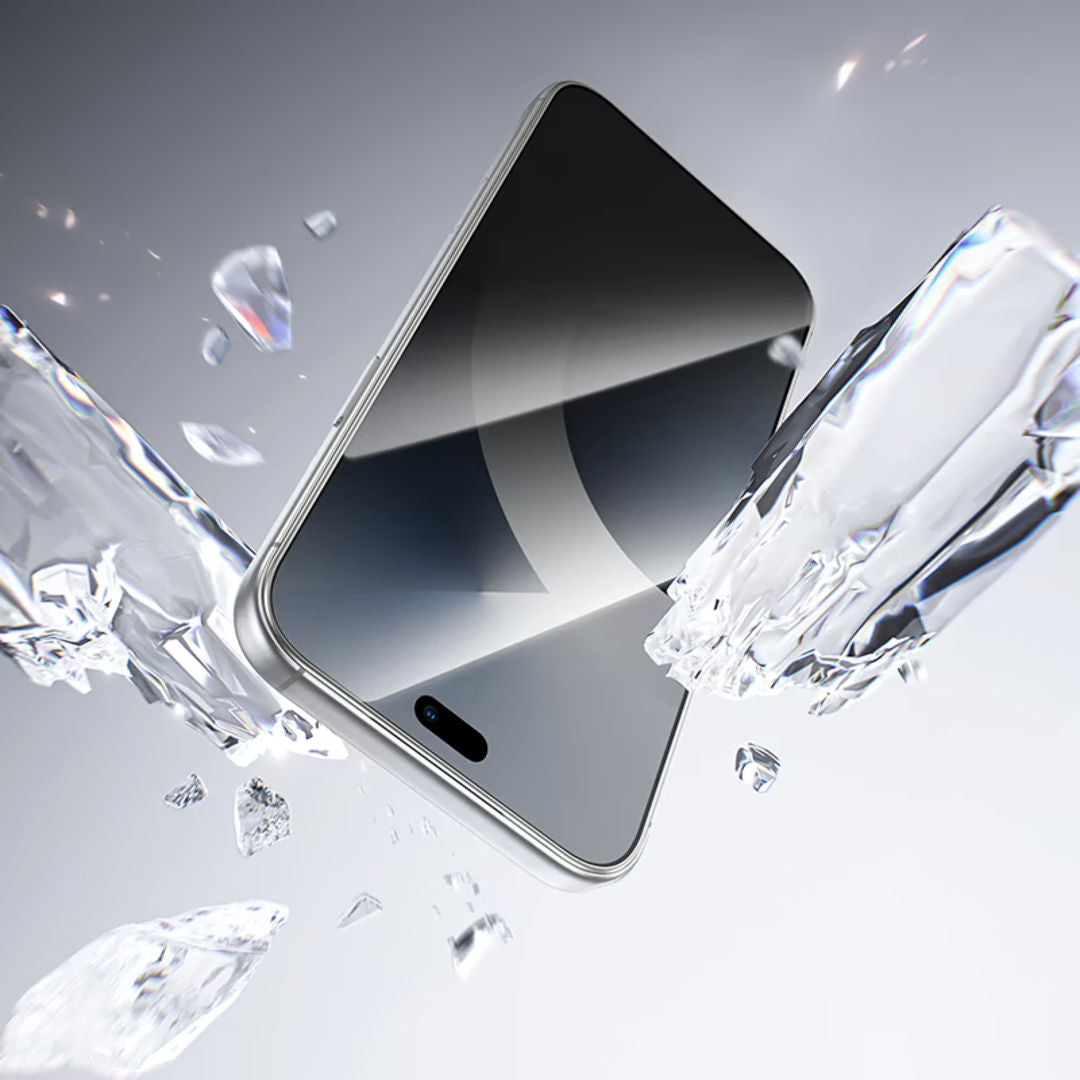 Hoco A44 Stainless Steel Frame Full Screen Anti-Spy Tempered Glass for iPhone 18 Pro, Privacy Protection, Stainless Steel Frame