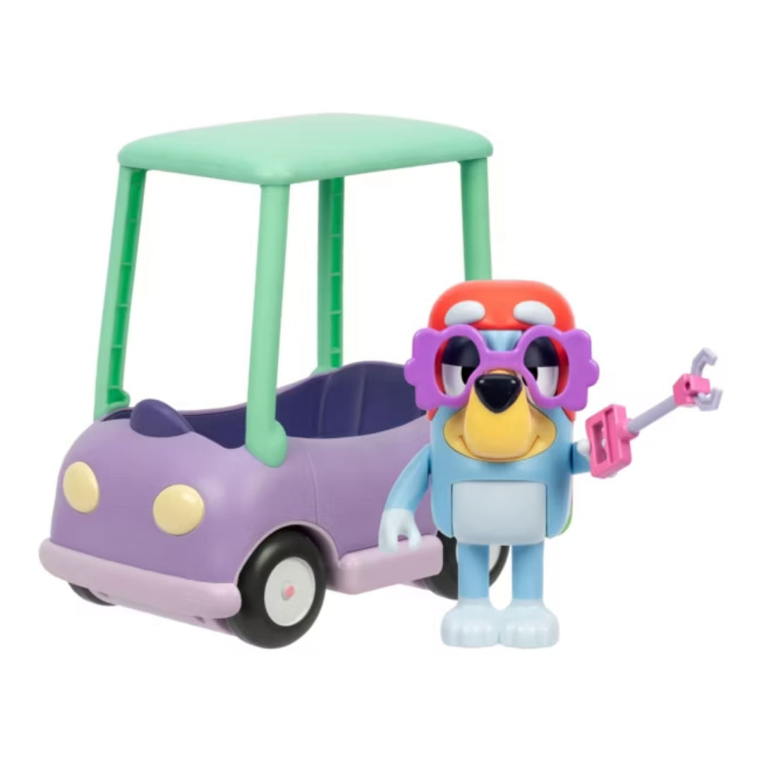 Bluey Chat Mates Grannies Car with Janet Playset (14cm), 3+ years