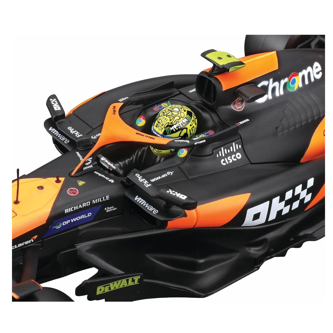 Bburago Racing F1 Miami Grand Prix 2024 McLaren MCL38 #4 Lando Norris Die-cast Metal Kit (1:24, 42 Parts, Orange/Black), 14+ years