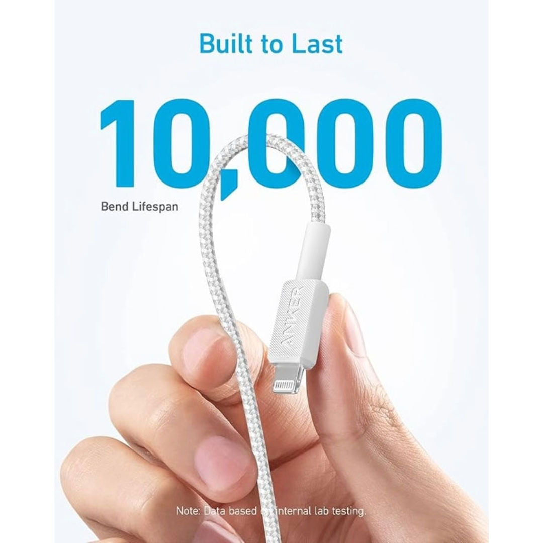 Anker 322 USB-C to Lightning Braided Cable 6ft / 1.8m, White