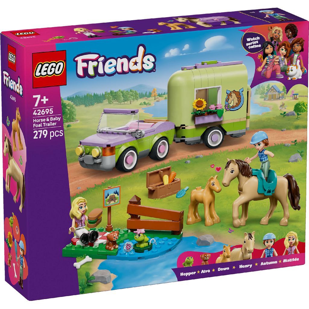 LEGO Friends Horse & Baby Foal Trailer Building Set for Ages 7+, 279 Pieces