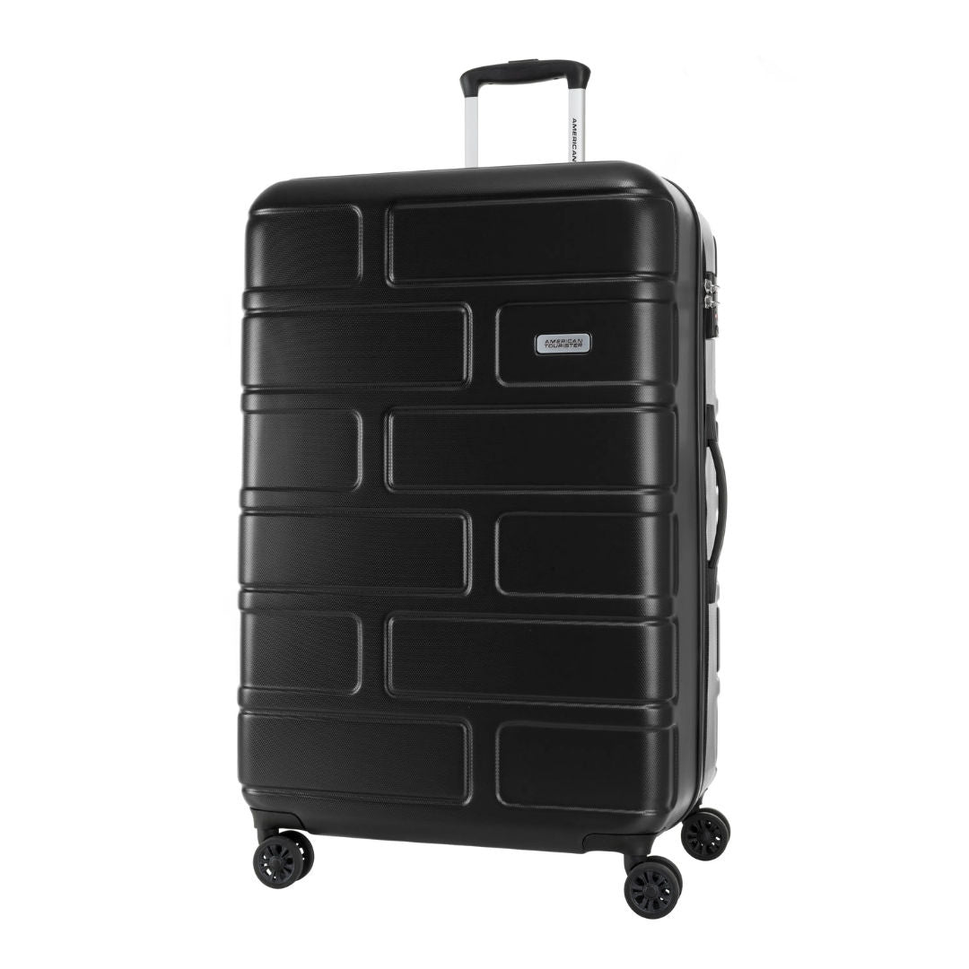 American Tourister Bricklane Spinner Hard Luggage Trolley Bag, TSA, Jet Black