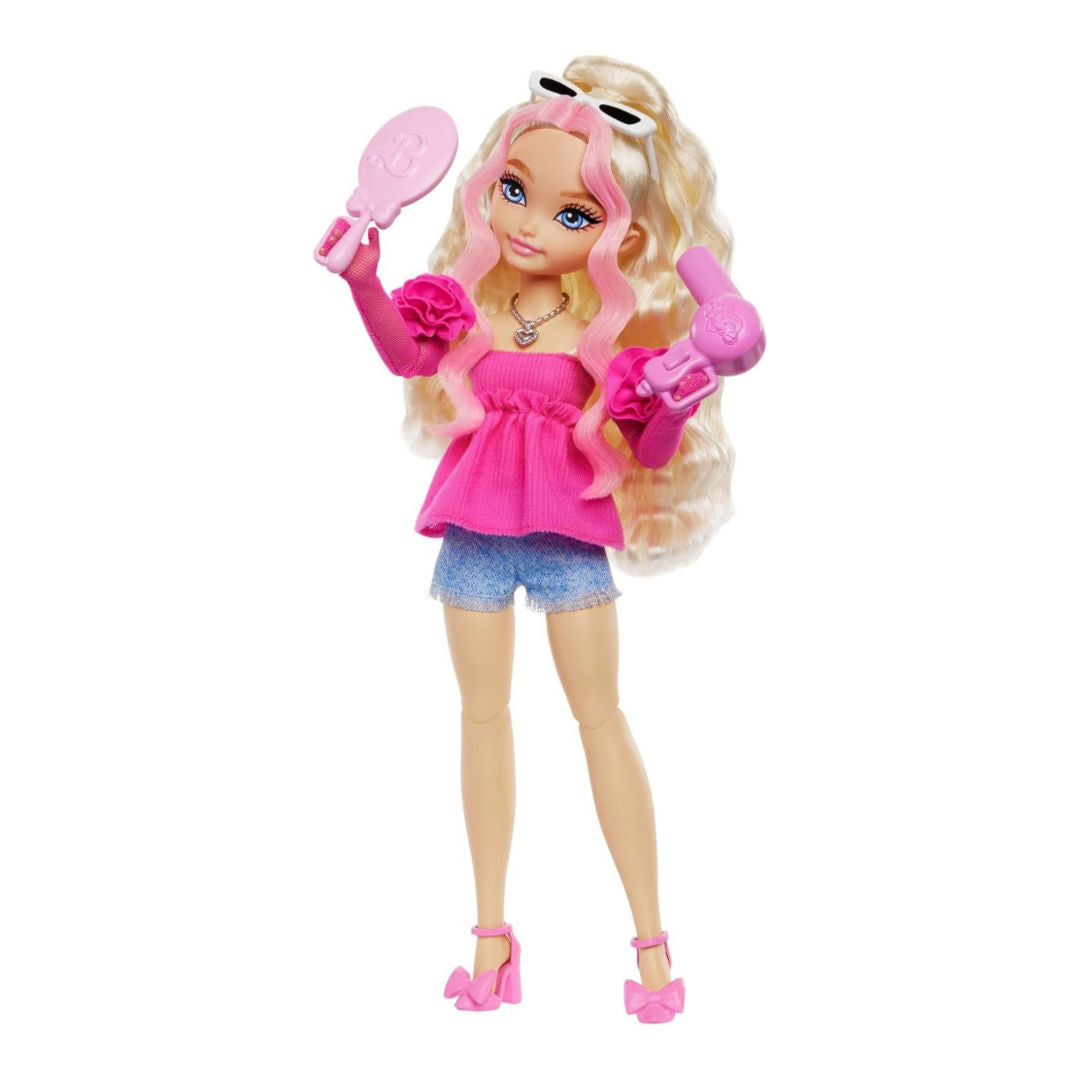 Barbie Dream Besties Malibu Fashion Doll, Blonde Hair Doll with Beauty Accessories Set, 32 cm
