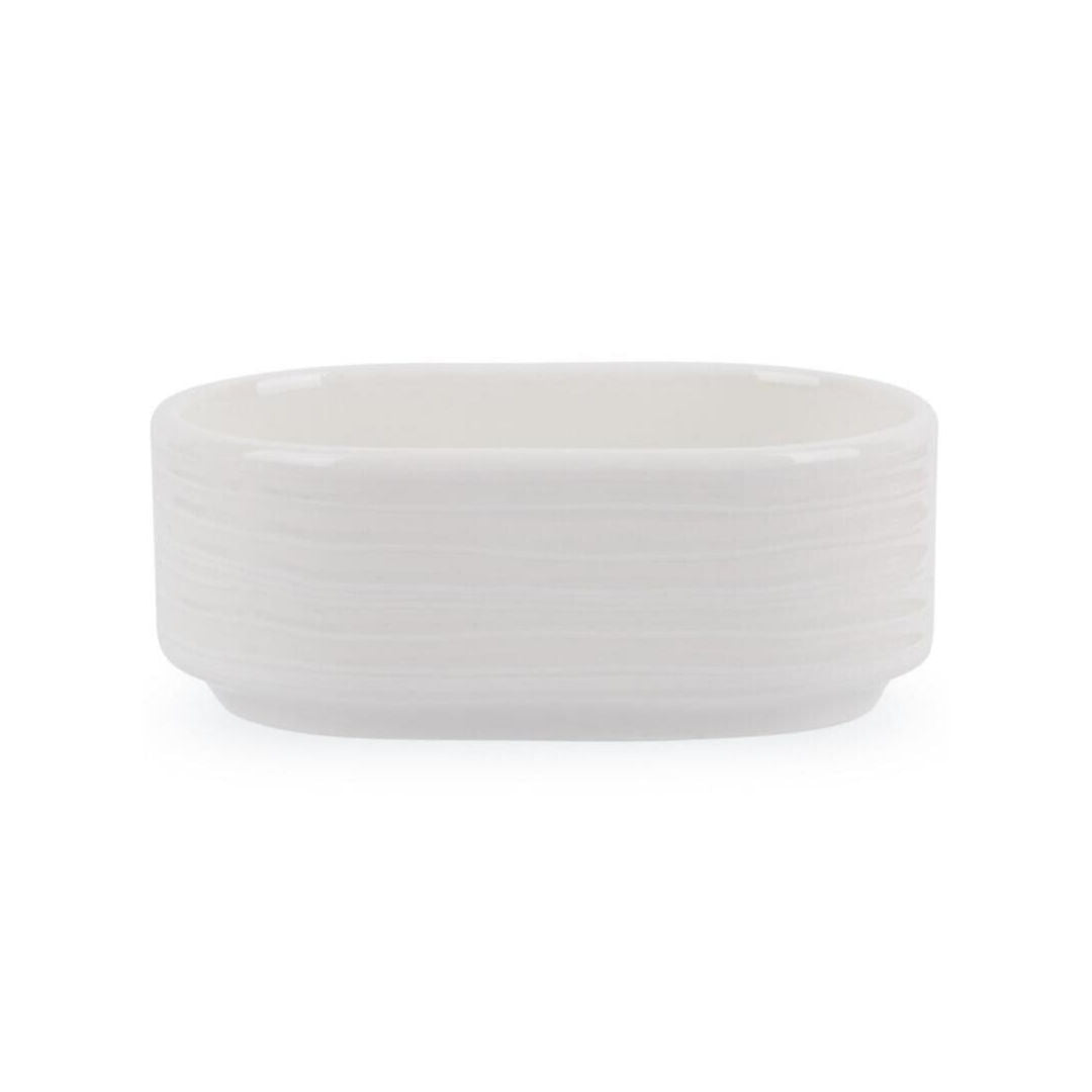 Ariane Eclipse Rectangular Sugar Bowl, Premium Ceramic White Serving Bowl, APRARN120077002