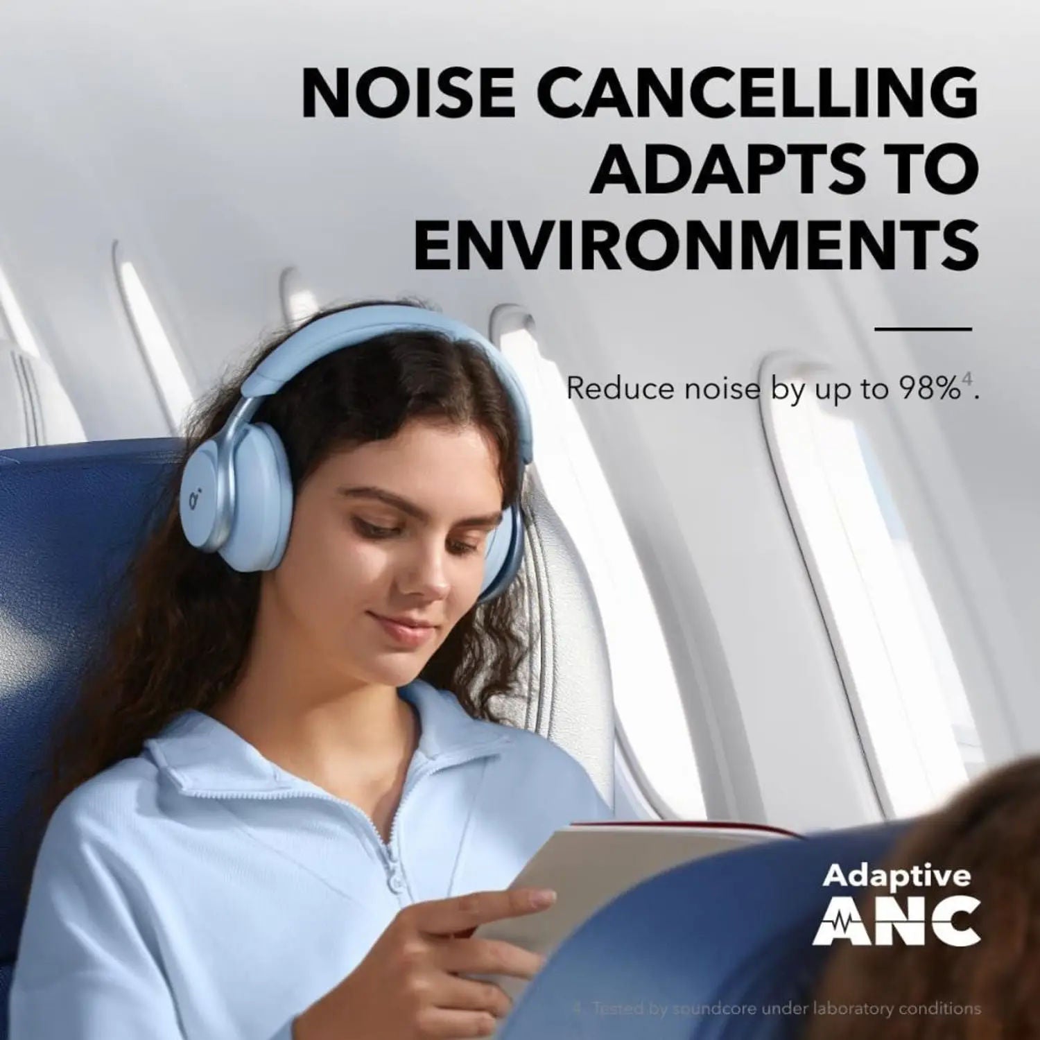 Anker Soundcore Space One A3035031 Wireless Over-Ear Noise Cancelling Headphones, Blue