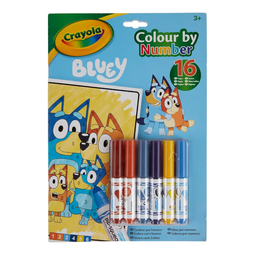 Crayola Bluey, Colour By Number Activity Pad Set,16 Pages, Paperback