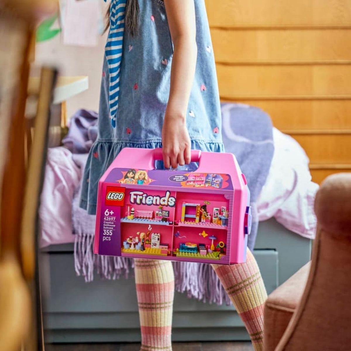 LEGO Friends 42697 Creative Dollhouse Suitcase Building Toy Set, 355 Pieces for Girls Ages 6 Years and Above