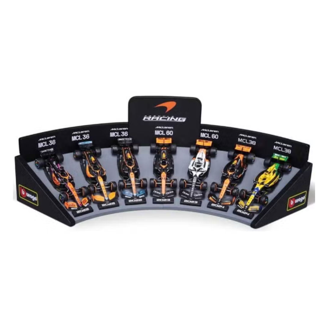 Bburago Metal Formula, Racing F1 Season 2022, McLaren Lando Norris Die-Cast Cars Set, 1:43, Pack of 7