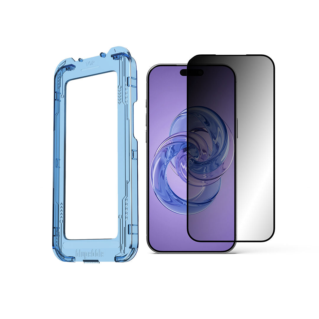 Blupebble Graphene Rock Series Tempered Glass 2.5D Privacy Screen Protector for iPhone 18 Pro and 18 Pro Max