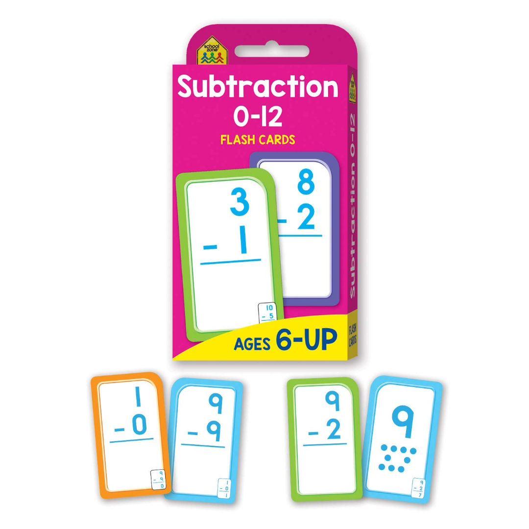 School Zone Subtraction 0-12 Flash Card Game