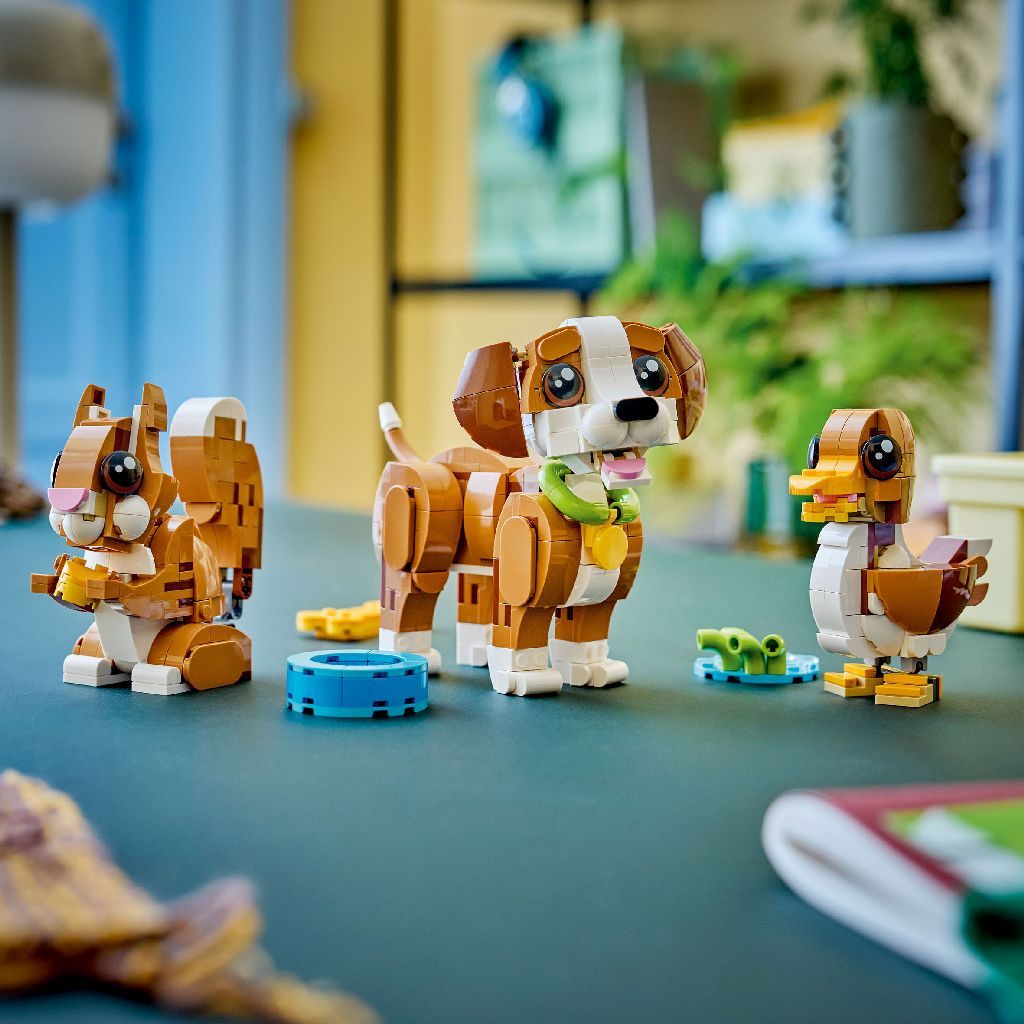 LEGO Creator 3 in 1 Cute Animals: Playful Puppy Dog 31382 Building Toy Set 336 Pieces, For Age 8+ Years