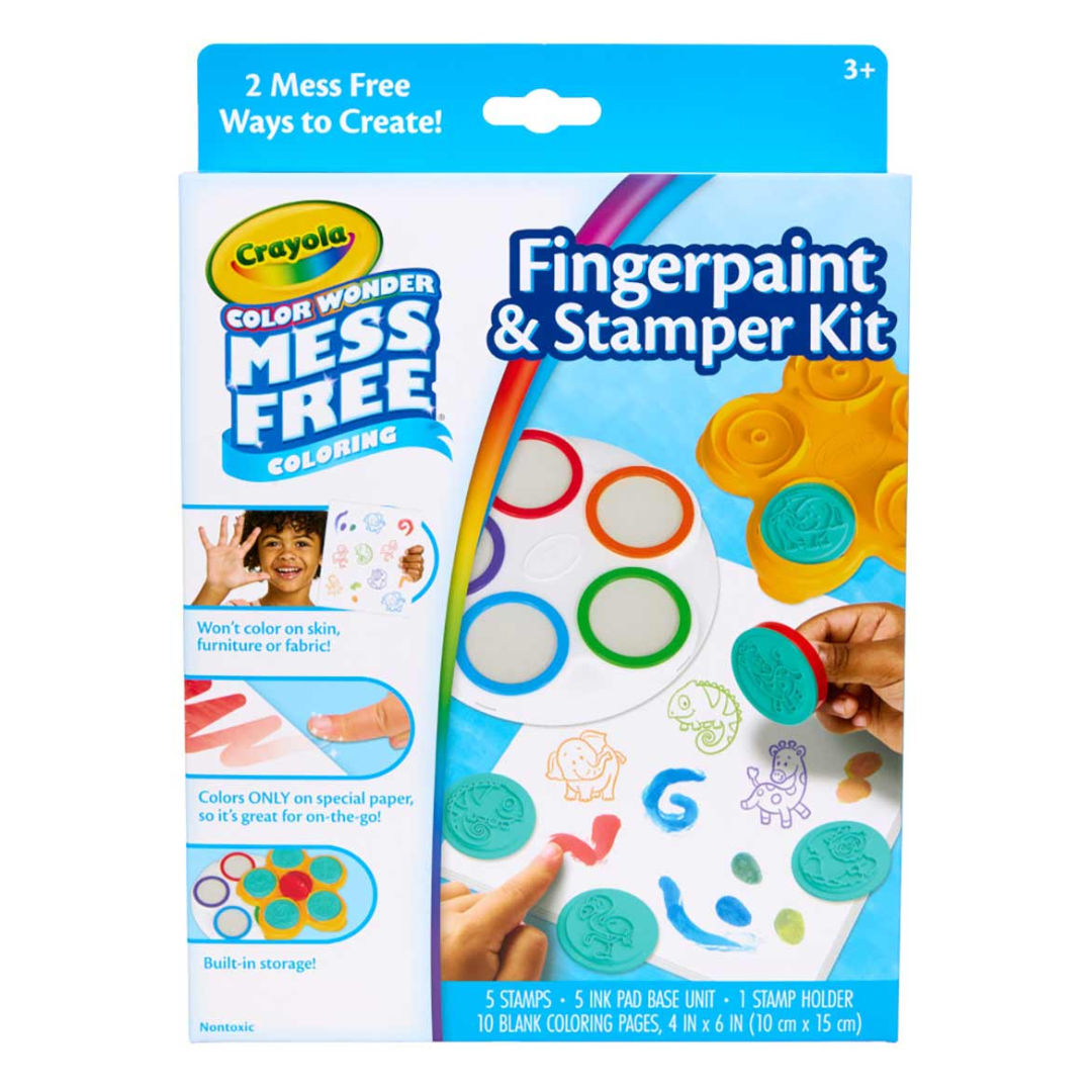 Crayola COLOR WONDER MESS FREE COLORING, Fingerpaint & Stamper Kit