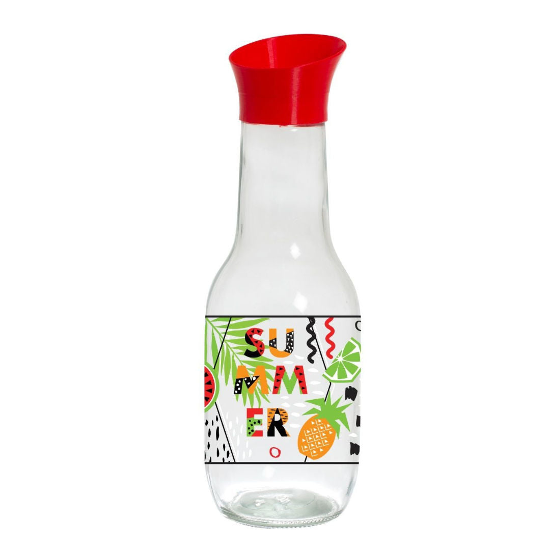 Herevin Decorated Patterned Glass Carafe, 1L