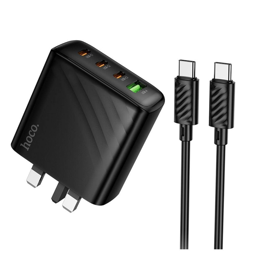 Hoco CS27B Supply PD67W 3C1A Charger with 1m C to C Cable, Black