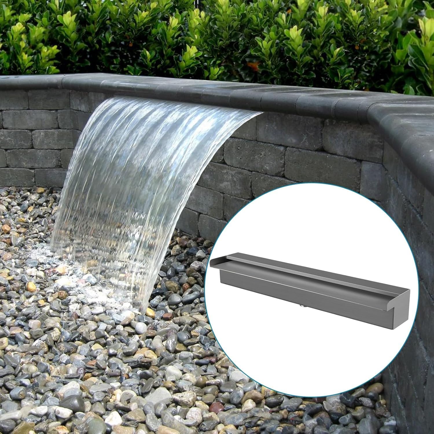 Hengbo Stainless Steel Sheer Descent, Waterfall Spillway for Swimming Pool, Garden Outdoor Pond, Spa