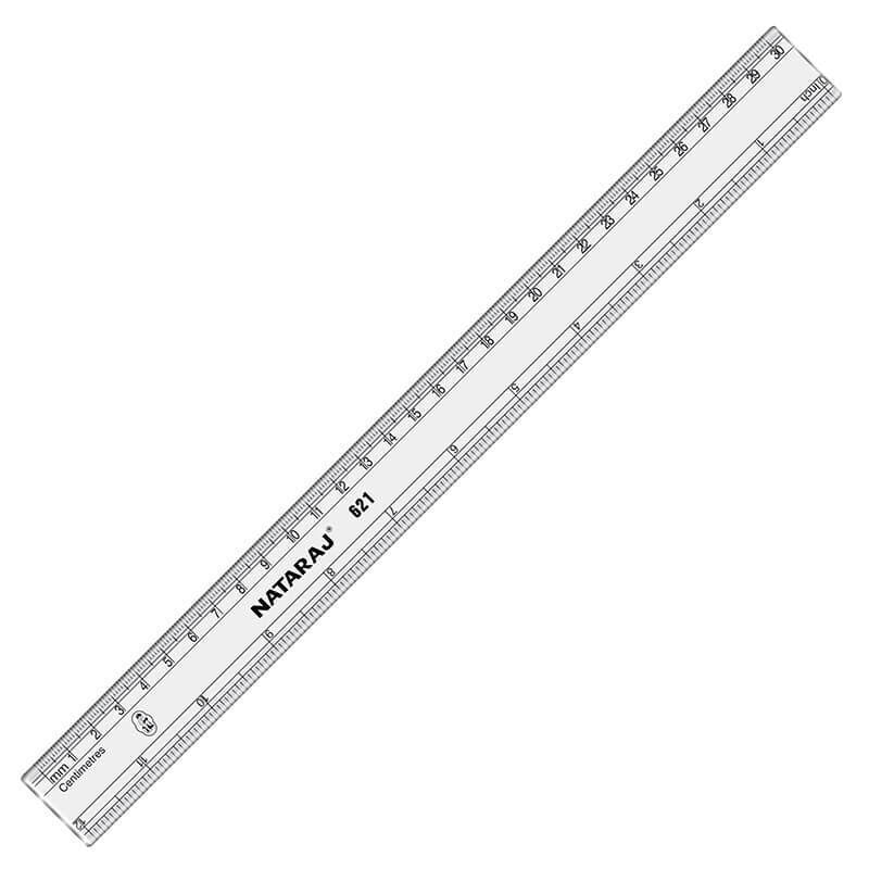 Nataraj 30cm Plastic Ruler, Clear Markings, Model 621 (06A01)