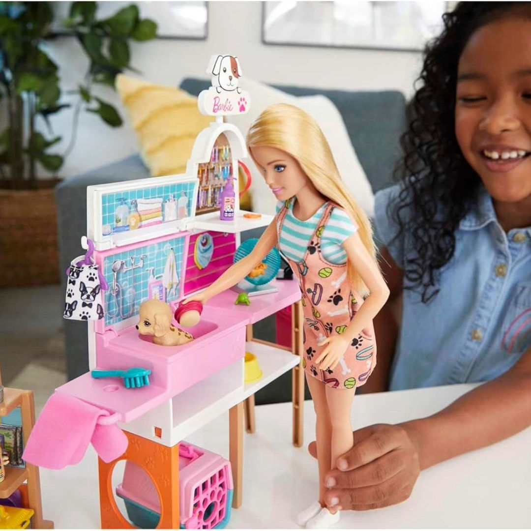 Barbie Doll And Pet Boutique Playset, For Ages 3 to 7 Years