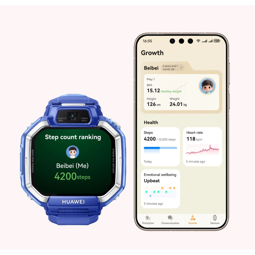 Huawei Watch KIDS X1 Smartwatch - 360° Rotatable Design, GPS Positioning, Video Calling, Dual Cameras, 1.82" AMOLED