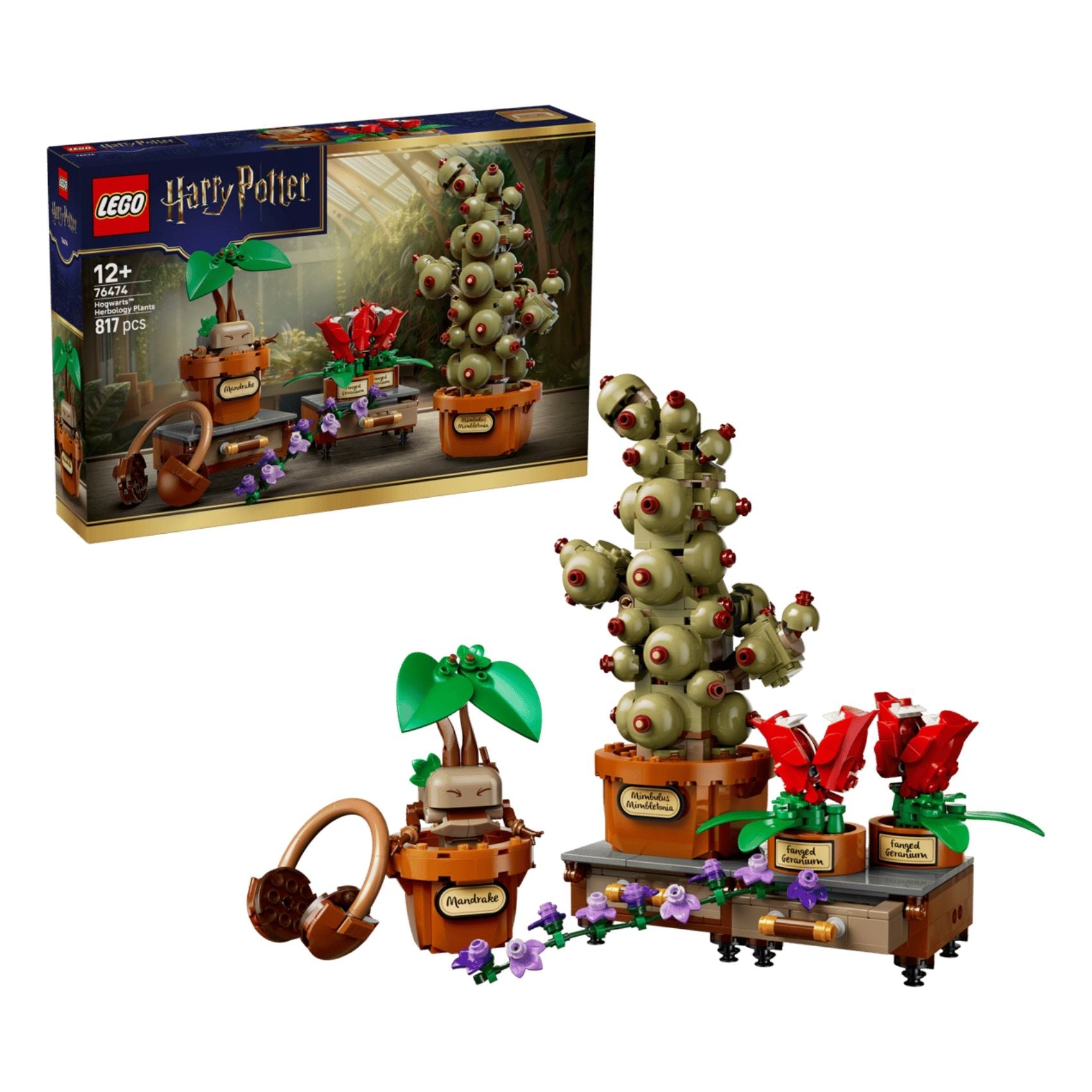 LEGO Harry Potter 76474 Hogwarts Herbology Plants Building Toy Set, 817 Pieces for Girls and Boys Ages 12 Years and Above