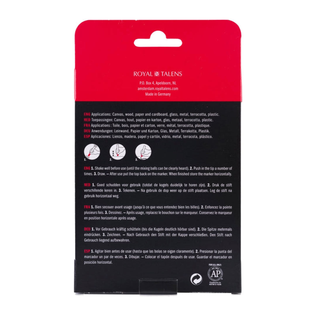 Amsterdam 4-Pieces Acrylic Marker Set, 4mm Nib