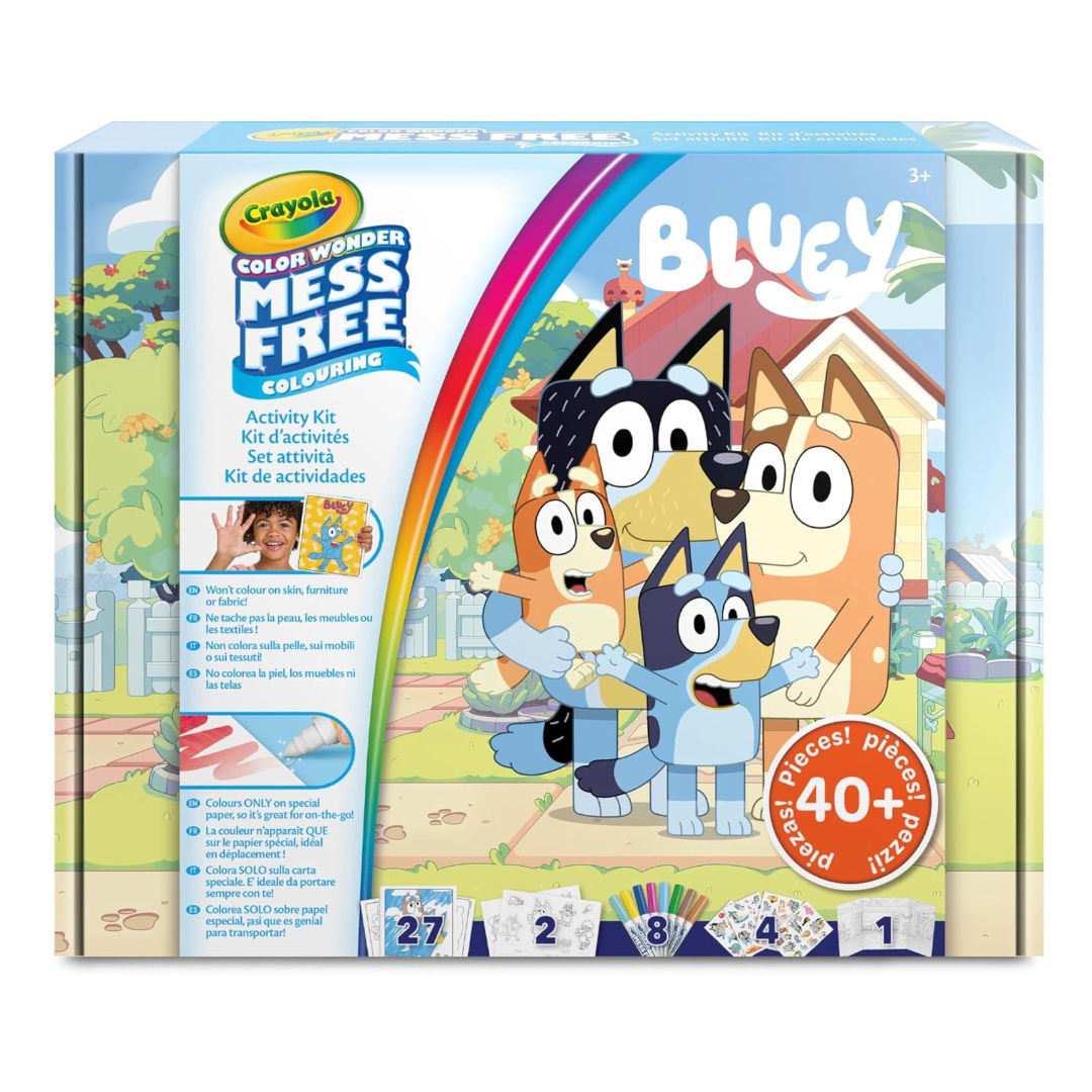 Crayola COLOR WONDER MESS FREE COLORING, Activity Kit, Bluey, Includes 40+ Pieces