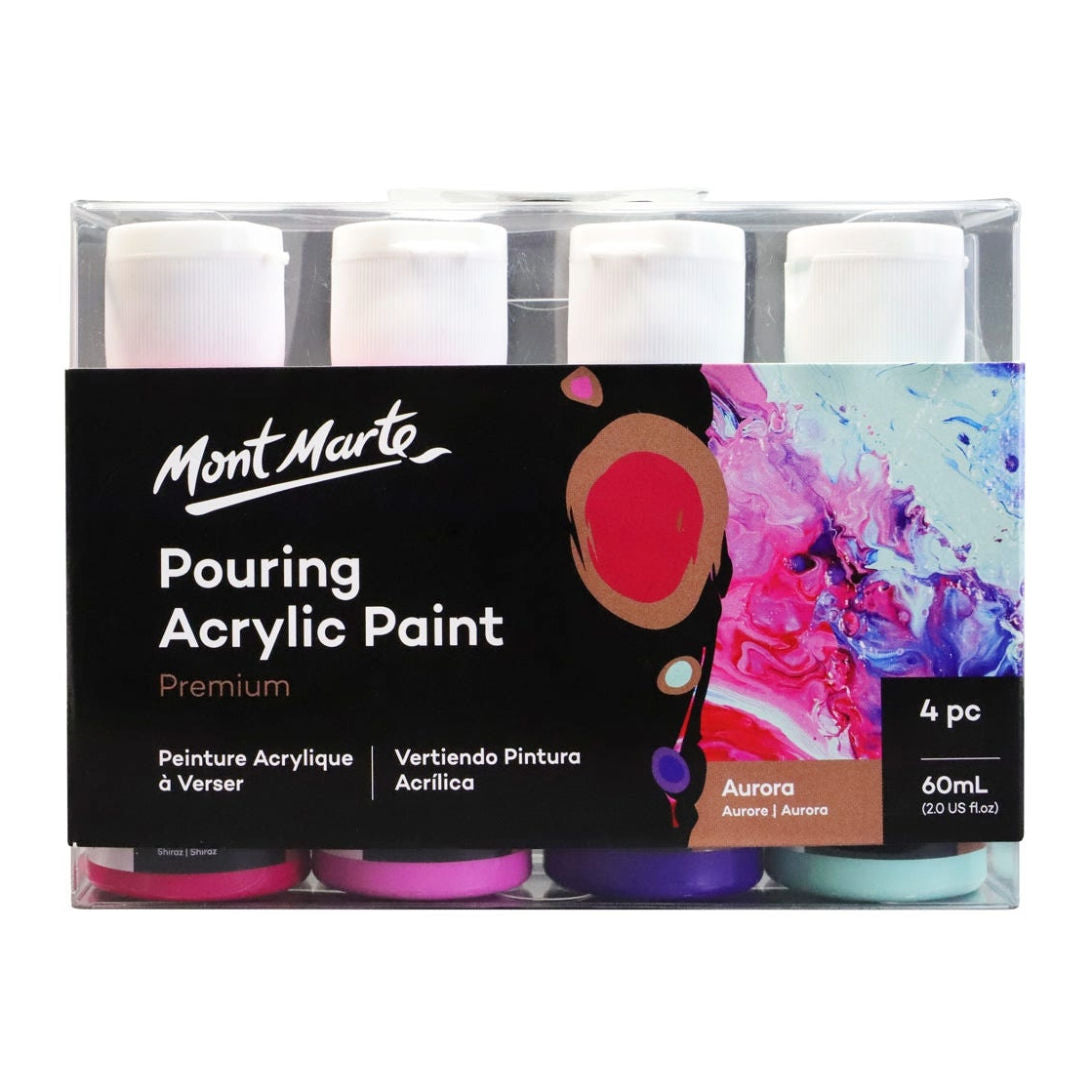 Mont Marte Pouring Acrylic Paint Premium Set, 4x60ml