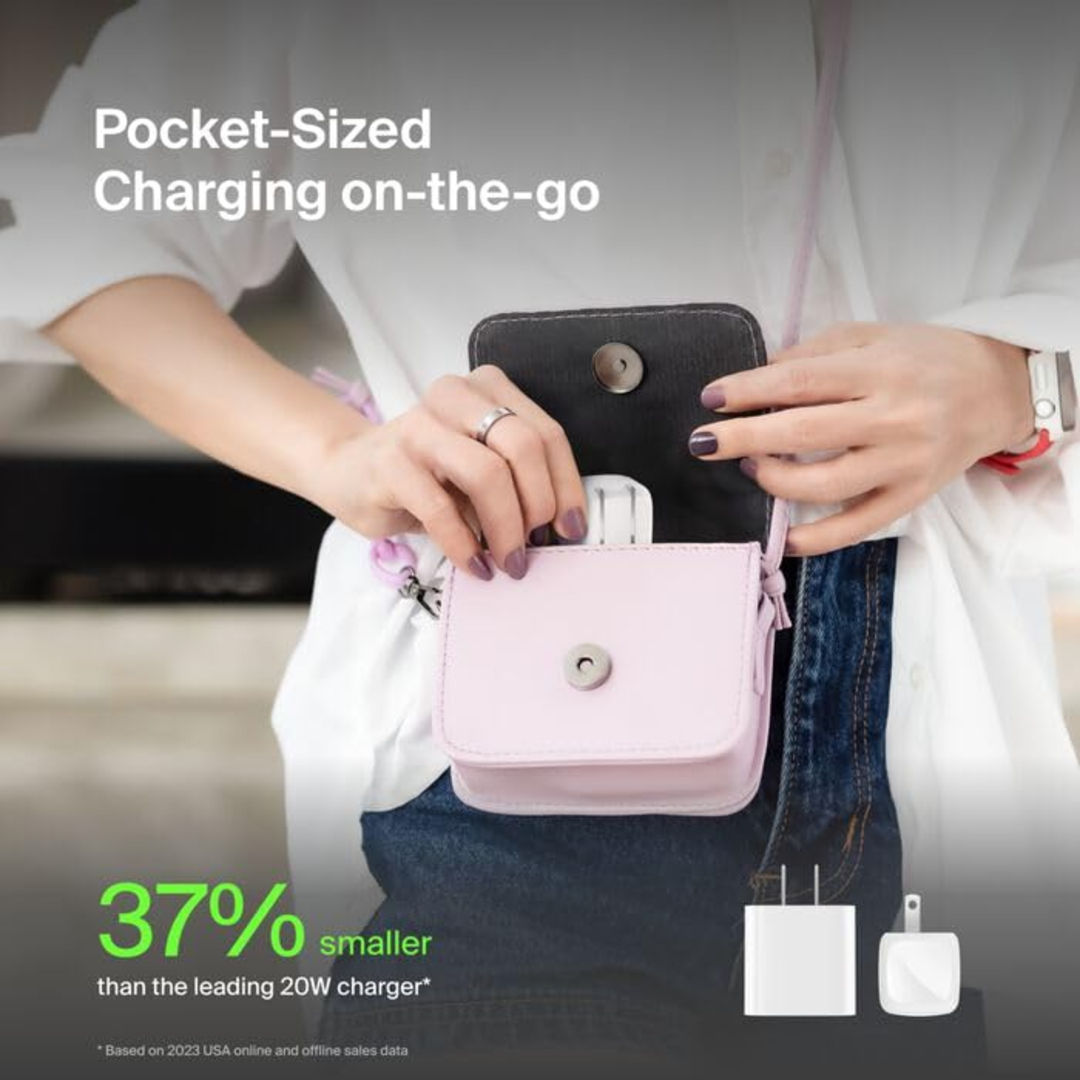 Belkin BoostCharge 20W Cube Wall Charger, USB-C Power Delivery Fast Charge, White