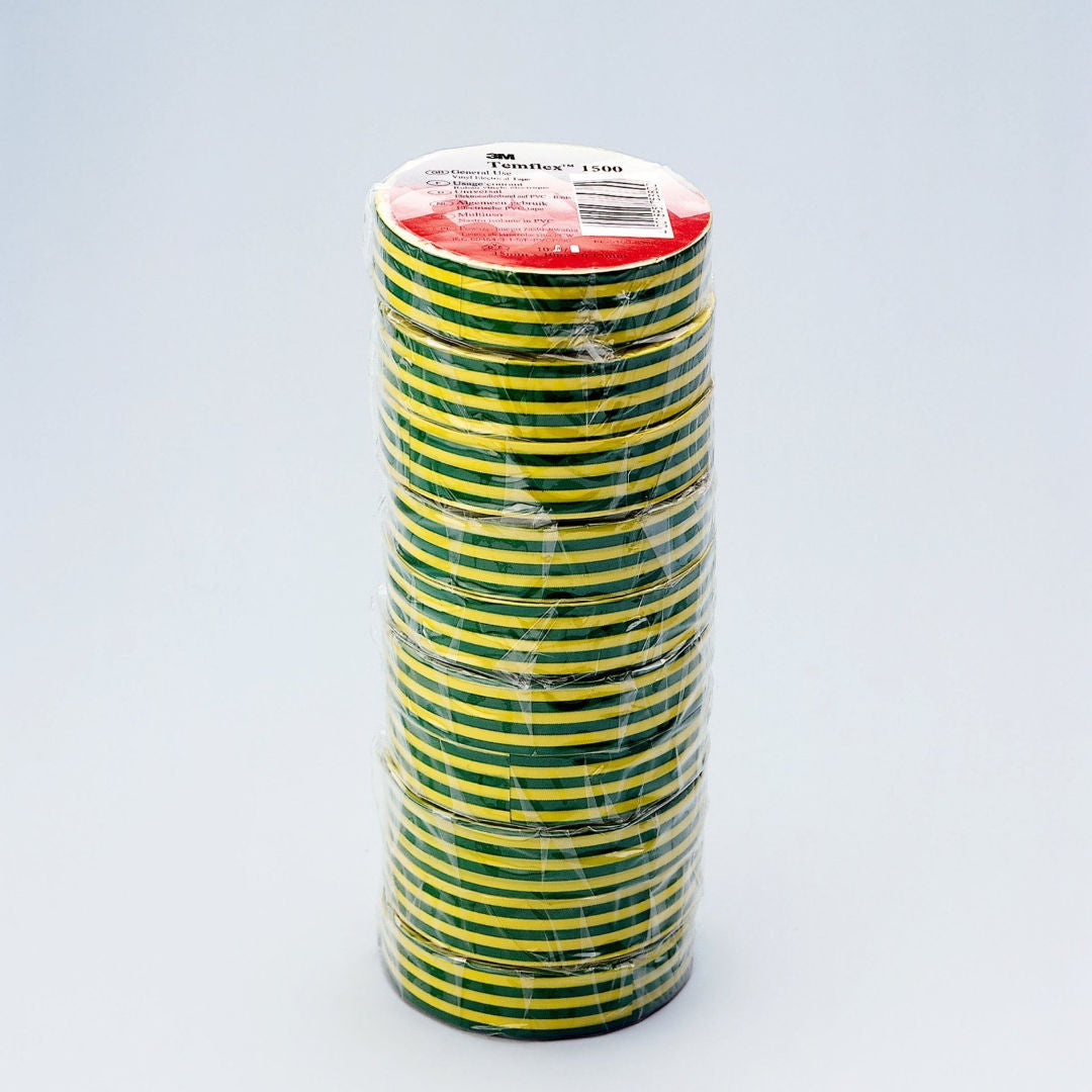 3M Temflex™ 1500 Vinyl Electrical Tape, 19 mm x 9.14 m x 0.13 mm, 10 Rolls Pack