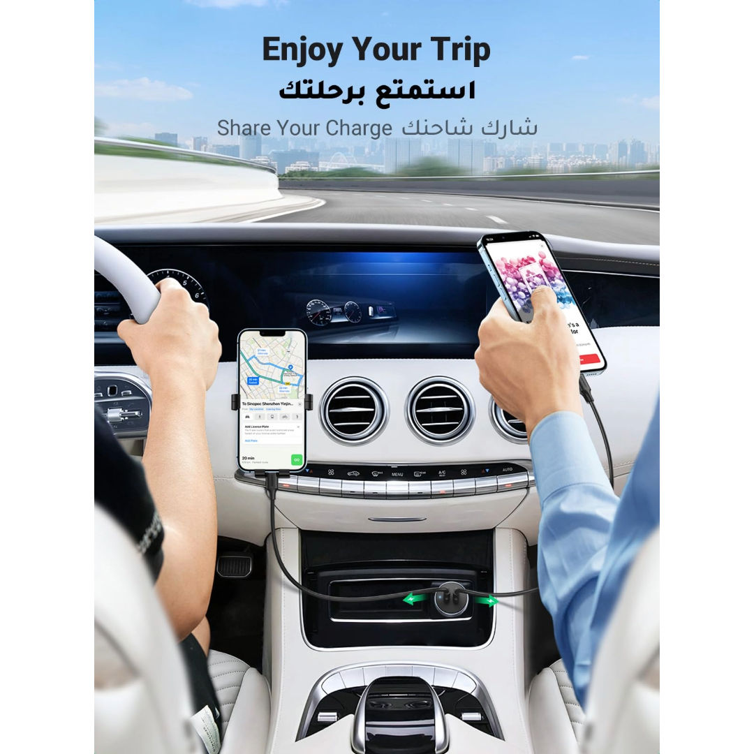 UGREEN CD213 50W Dual USB-C Fast Car Charger