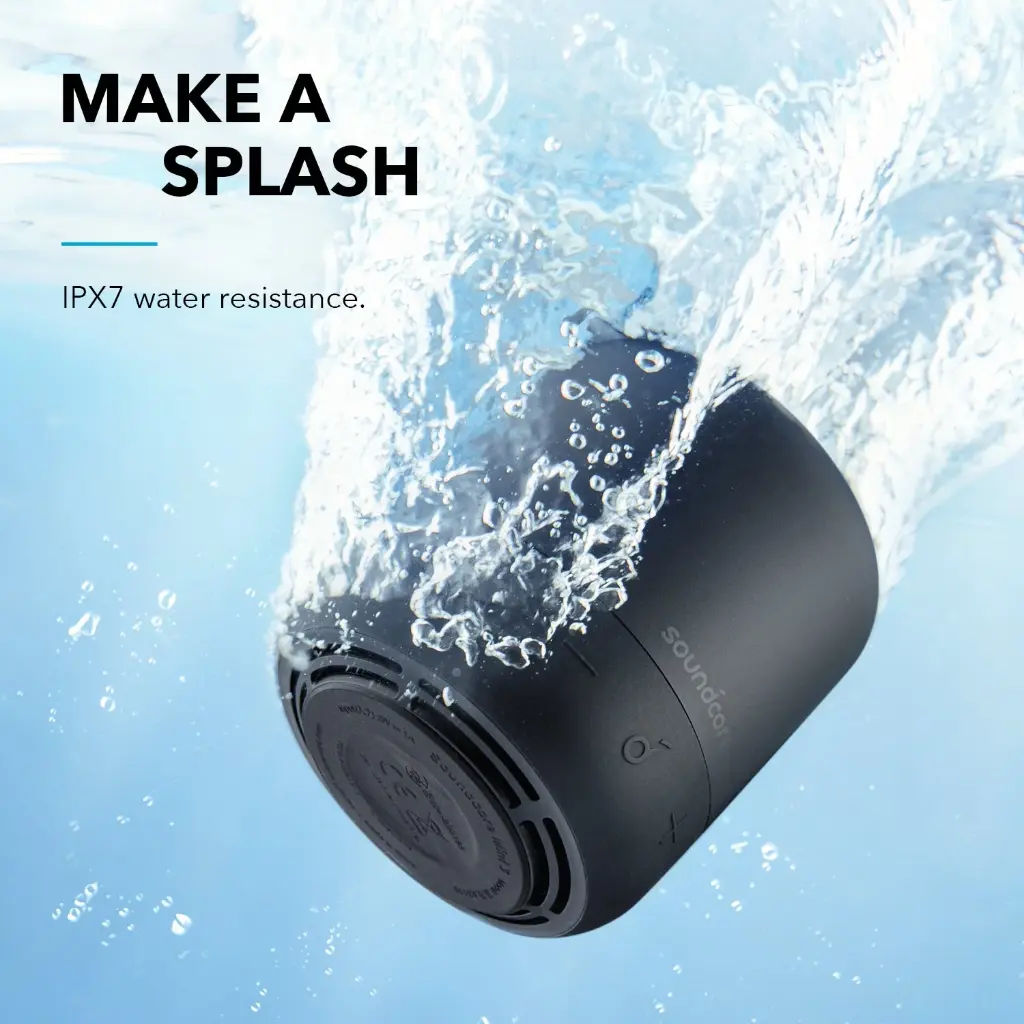 Anker Soundcore Mini 3 Bluetooth Speaker, 360° Sound, IPX7 Waterproof, 15H Playtime, Black