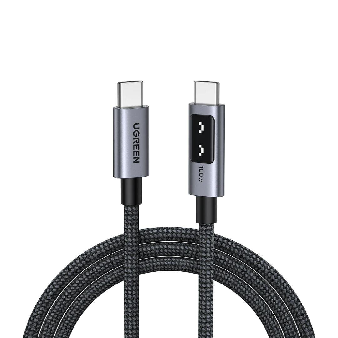 UGREEN L509 Uno USB-C to USB-C 100W PD Fast Charging Braided Cable with Smart LED Display