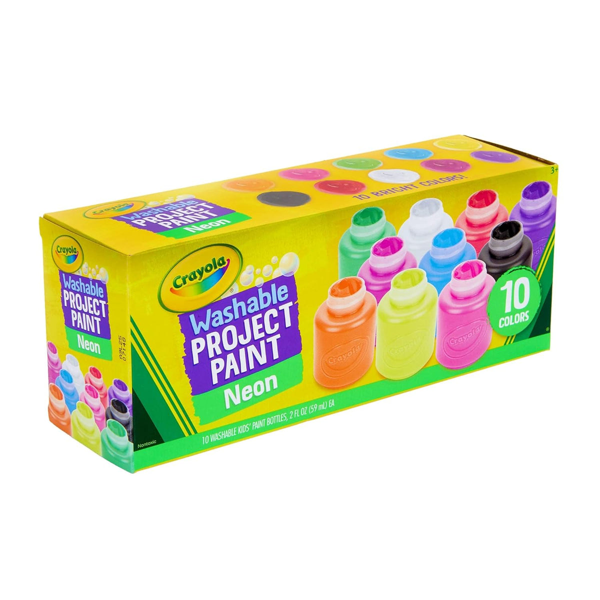 Crayola Washable Project Paint, Neon, 10 Pack
