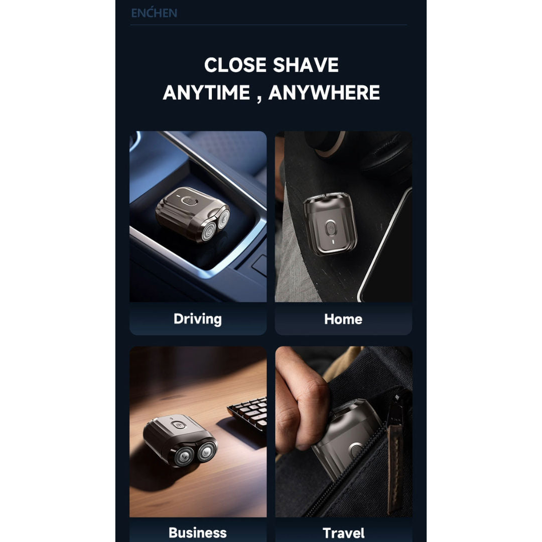 ENCHEN Mini 6 Portable Electric Shaver, 2-Direction Flex Heads, Self-Sharpening Blades, USB Type-C