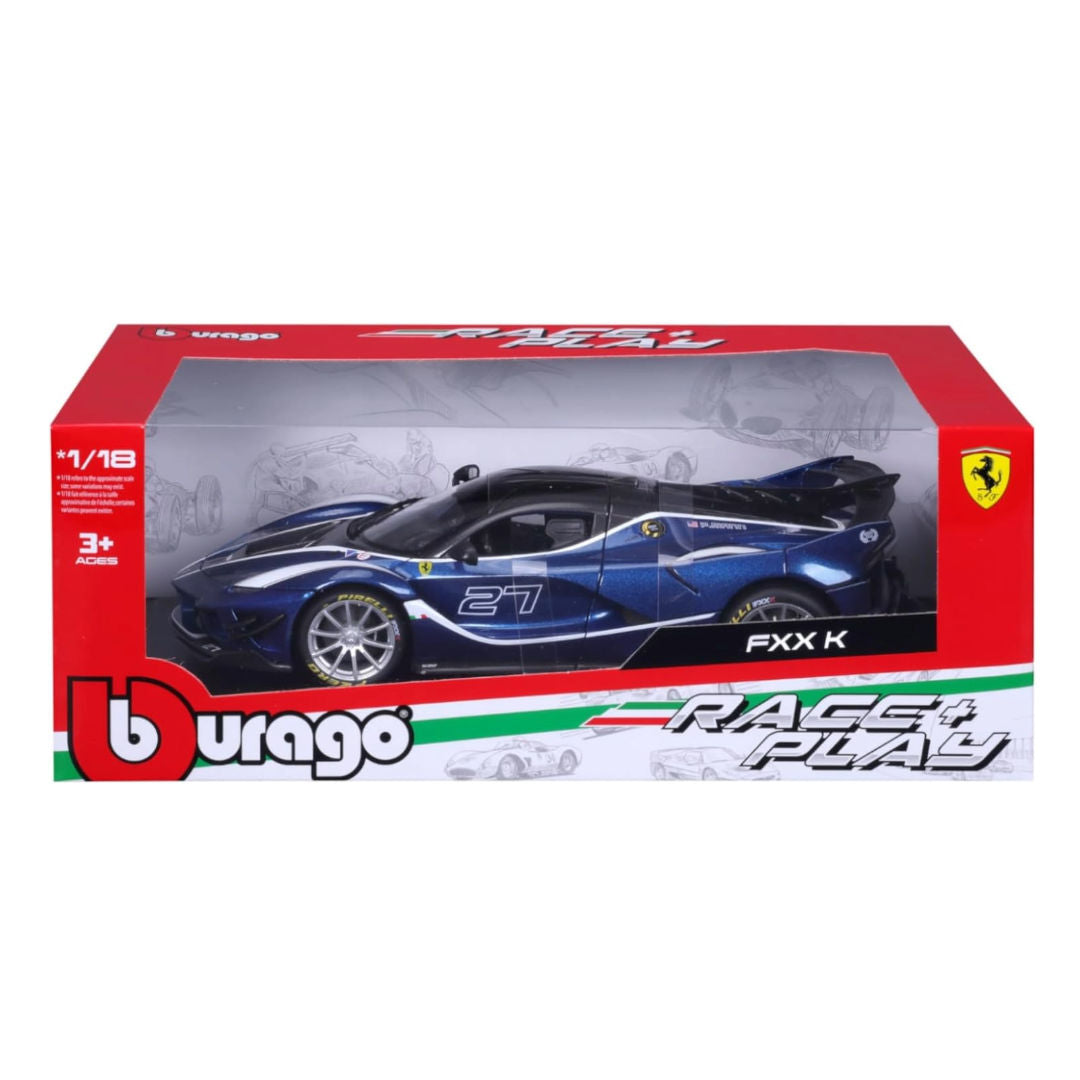 Bburago Ferrari FXX-K EVO Hybrid #27, Ferrari Race & Play, , Die-Cast Car, Blue, 1:18