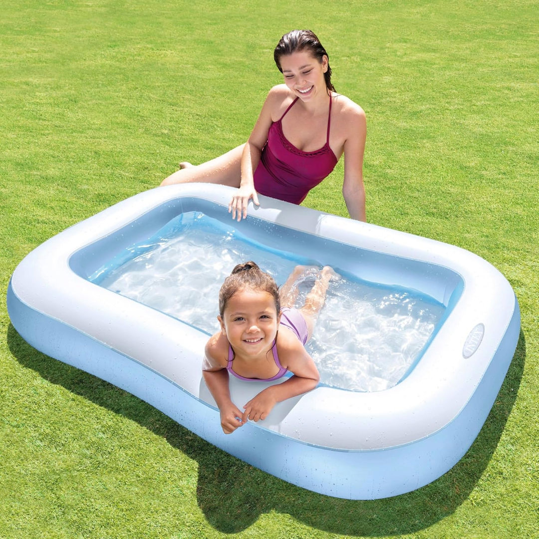 Intex Inflatable Rectangular Pool, Size 166x100x28cm